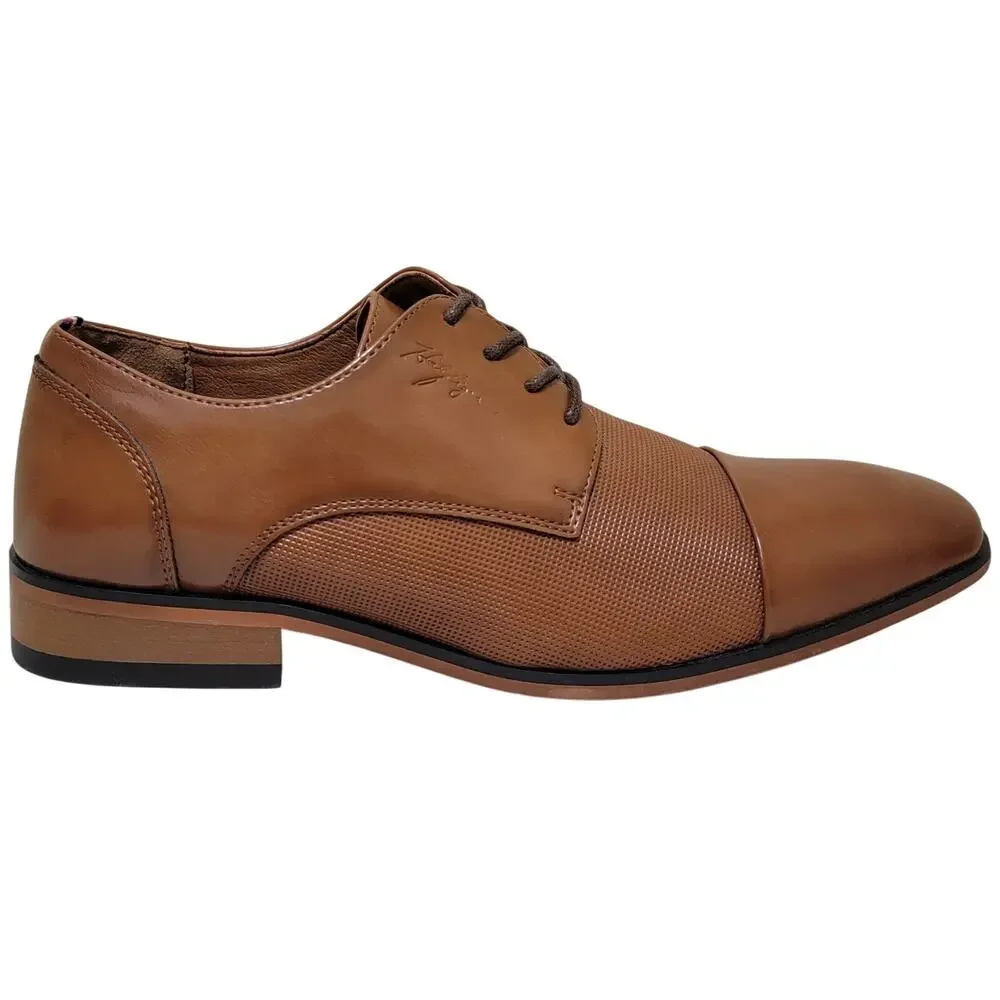 Tommy Hilfiger Men Sheldon Cap Toe Derby Oxfords Size US 9.5M Dark Natural Brown